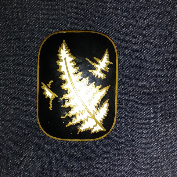 Enamel Black, White, and Gold Pin! - Picture 1 of 3